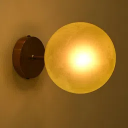 SOMIL Yellow Printed Glass Spherical Shaped Wall Lamp-3
