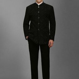 Louis Philippe Men Bandhgala Single-Breasted Two-Piece Suits-image-36