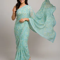 SHAHVEER CREATION Floral Printed Handwoven Festive Saree-image-47