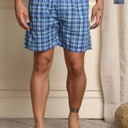 Mast & Harbour Pack Of 2 Checked Super Combed Cotton Boxers BOXCOM91-S-image-97