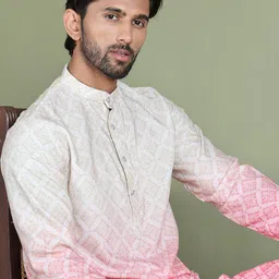 Jompers Men Floral Printed Regular Sequinned Kurta with Pyjamas-28