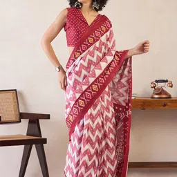 Anouk Rustic Ready to Wear Ikat Saree-image-12