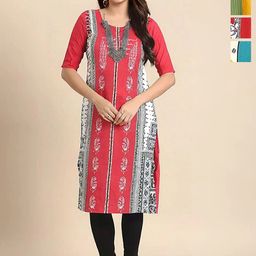 Anouk Rustic Women Pack of 5 Ethnic Motifs Printed Crepe Kurta-picture-10