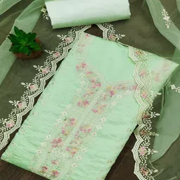 Peachmode Embroidered Pure Cotton Unstitched Dress Material-image-76
