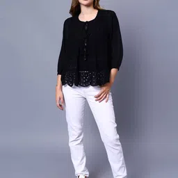 Amagyaa Women Self Design Tie-Up Neck  Top-image-10