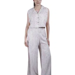 Eilaa Women Shirt Collar Top & Trouser Co-ords set-image-85