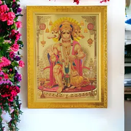 Art Street Yellow & Red 1 Piece Synthetic Wood Religious Wall Paintings-image-54