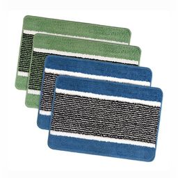 Aura 4-Pcs Blue & Green Striped Anti-Skid Rectangle Doormats-image-63