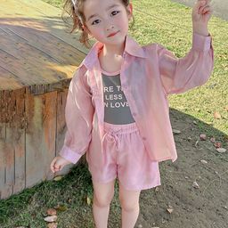LULU & SKY Girls Printed T-shirt and Shirt with Shorts-66