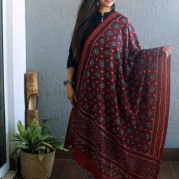 Weaves of Tradition Ethnic Motifs Printed Block Print Dupatta-15