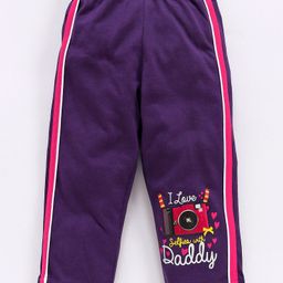 Bodycare Full Length Track Pant Camera Print - Purple-picture-17
