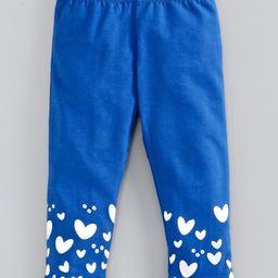 Babyoye Cotton Lycra Full Length Leggings Hear Print - Cobalt Blue-picture-31