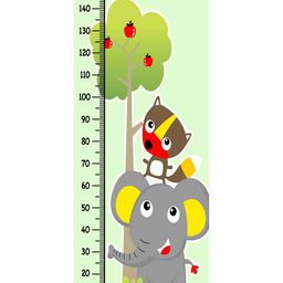 WENS Removable Height Measurement Wall Sticker Animal Print - Multicolor-image-82