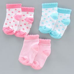 Mustang Ankle Length Socks Pack of 3 - Pink Blue-image-58