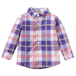 Kookie Kids Full Sleeves Checked Shirts - Purple-image-66
