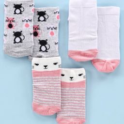 Mustang Ankle Length Socks Multi Design Set of 3 Pairs - Pink Grey-image-89