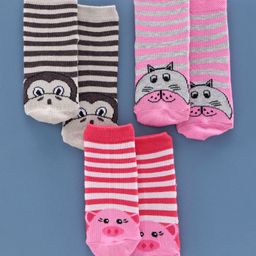 Mustang Ankle Length Socks Pack of 3 - Pink Beige-image-50