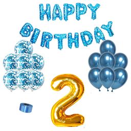 Shopperskart 2nd Birthday Balloon Decor Kit Blue - Pack Of 30-image-93