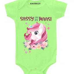 KNITROOT Sassy Masi Print Short Sleeves Onesie - Green-picture-27