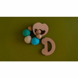 Rocking Potato Beech Wood Apple & Car Shaped Rattle Teether Pack of 2 - Beige-11