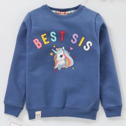 Ollypop Full Sleeves Printed Sweatshirt - Blue-image-13