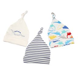 Baby Moo Pack Of 3 Striped & Printed Caps - Multi Color-14