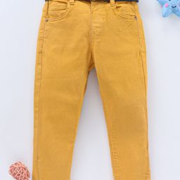 Babyhug Full Length Jeans Solid Color - Yellow-image-41