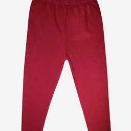Kiddopanti Solid Ankle Length Lycra Legging - Wine-image-26