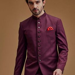 Neumen Self Design Bandhgala Sherwani Set-image-81