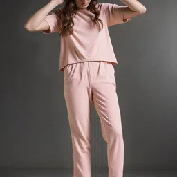 HERE&NOW Round Neck T-Shirt With Trousers Co-Ords-picture-28