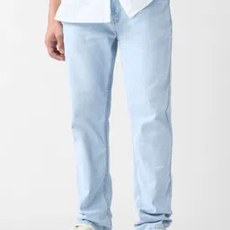 The Souled Store Men Frost Blue Slim Fit Mid-Rise Stretchable Jeans-image-77