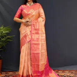 yourwish Woven Design Zari Silk Blend Kanjeevaram Saree-picture-3