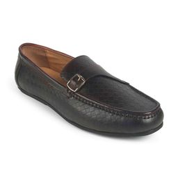 Tresmode Smat Brown Men's Leather Single Monk Shoes-image-5