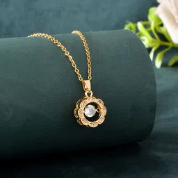 PASU FASHION Gold-Plated Circular Pendants with Chains-18