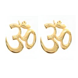 The Spiritual Living Deity Gold-Toned 2 Pieces Glossy OM For Door Entrance Wall Decor-image-97