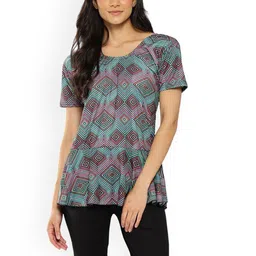 Aarika Abstract Printed Swim Suit With Cap-58