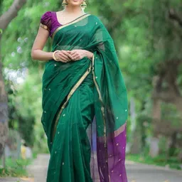 VILLE FASHION Woven Design Zari Kota Saree-picture-25