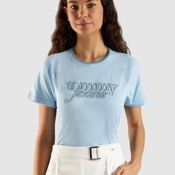 Tommy Hilfiger Brand Logo Printed Round Neck Pure Cotton T-shirt-picture-26