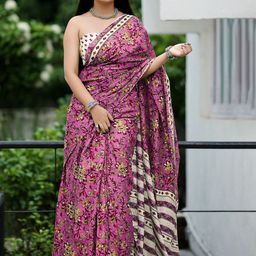 Anouk Batik Pure Cotton Saree-picture-26