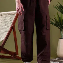 Kotty Men Relaxed Easy Wash Cargos Trousers-image-91