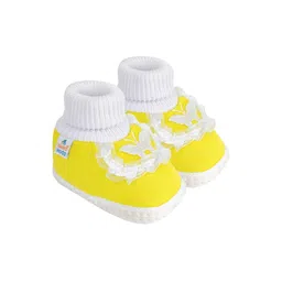 NESKA MODA 0 To 6 Month Newborn Baby Girl Butterfly Frill Slip On Soft Cotton Skin-Friendly Booties-picture-29