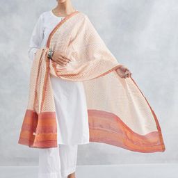 Fabindia Hand Block Printed Cotton Silk Dupatta-23