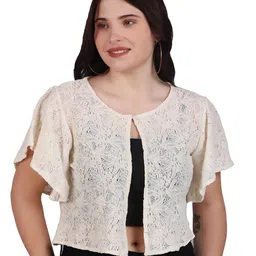 SZN Self Design Open Front Shrug-picture-0