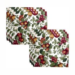 BILBERRY Furnishing by preeti grover6-Pcs White & Green Printed Cotton Table Napkins-12