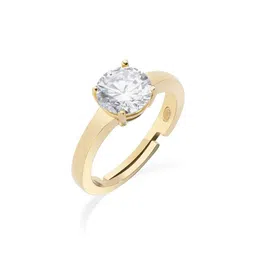 GenZcomplex Gold-Plated Copper Zircon Finger Ring-image-86