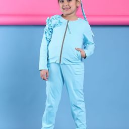 Baawri Girls Round Neck Pure Cotton Top With Trousers-image-74