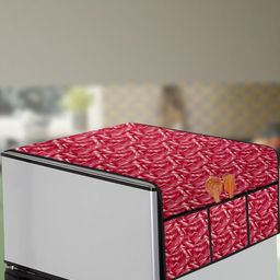 The Furnishing Tree Red Printed Refrigerator Cover-image-85