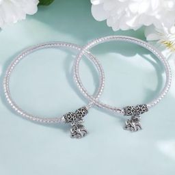 Jaynen Elephant Simple Kada Anklet-10