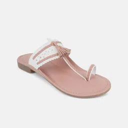 Anouk Women Textured Open Toe Flats with Laser Cuts-14