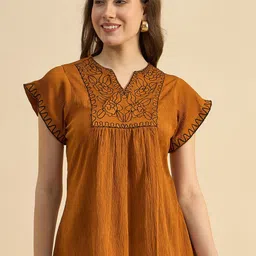 Azira Women Embroidered Crepe Round Neck Top-picture-23